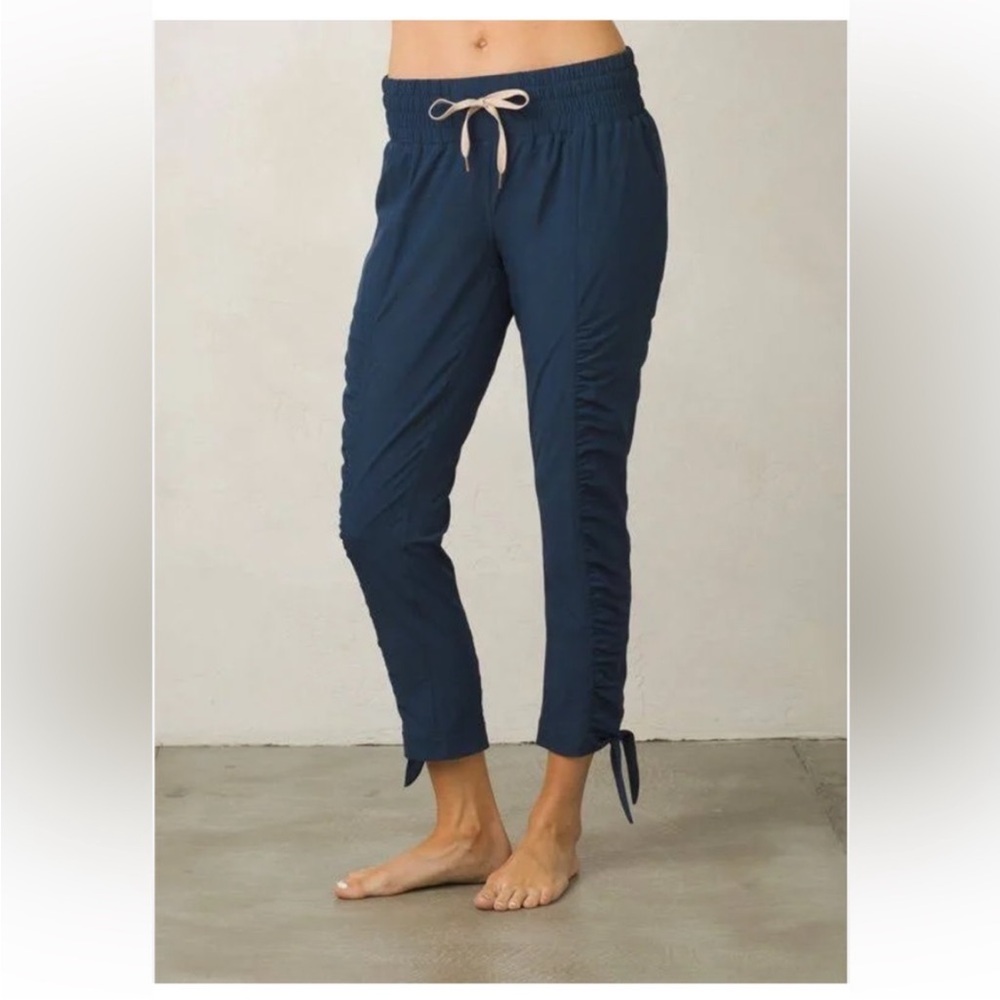 Prana Women's Navy Drawstring Ruched Ankle Pants